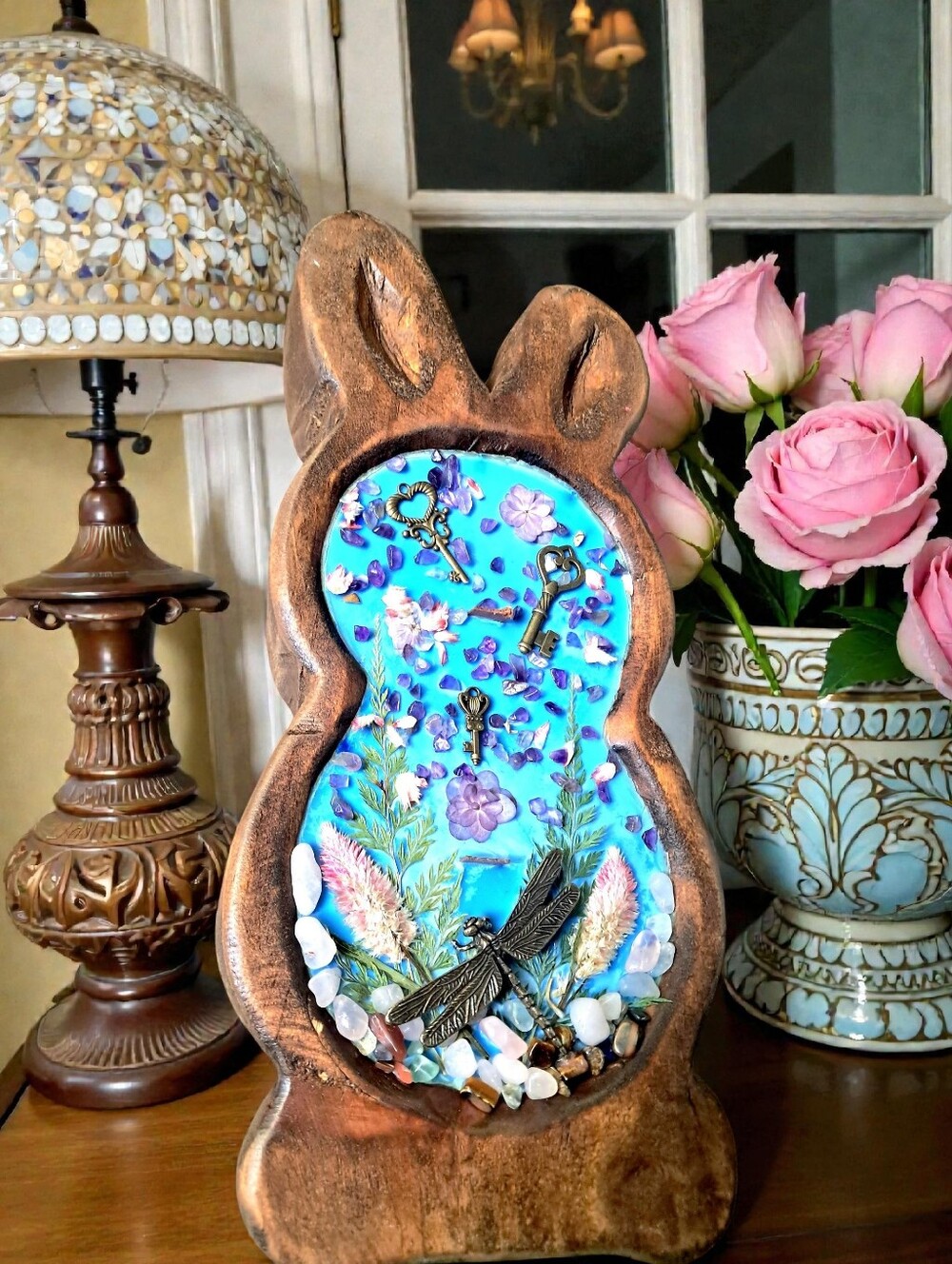 Hand Crafted , Wicked Worthy Wax, Bunny Hop wooden bowl candle - Picture 2 of 4